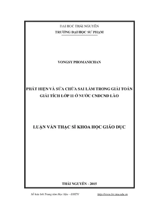 Phát hiện và sửa chữa sai lầm trong giải toán giải tích