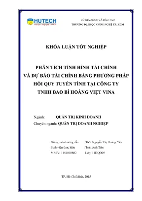 Phân Tích Tình Hình Tài Chính và Dự Báo Tài Chính tại