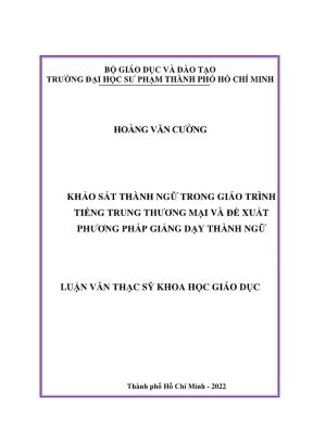 Nghiên cứu thành ngữ trong giáo trình Tiếng Trung thương