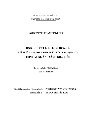 Nghiên cứu vật liệu xúc tác quang BiO(ClBr)(1-x)/2Ix và