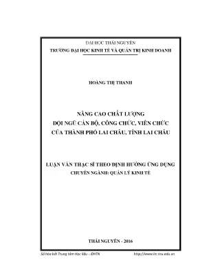 Nâng cao chất lượng đội ngũ cán bộ, công chức, viên chức