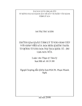 Khó Khăn Tâm Lý Trong Giao Tiếp Giữa Học Sinh Khiếm