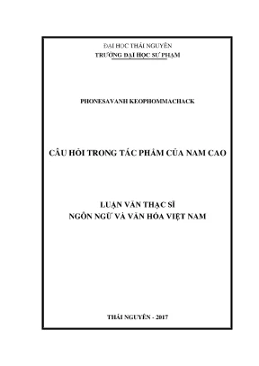 Nghiên Cứu Câu Hỏi Trong Tác Phẩm Của Nam Cao
