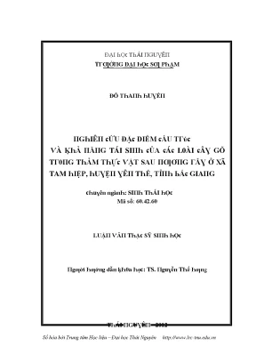 Nghiên cứu cấu trúc và khả năng tái sinh của cây gỗ ở