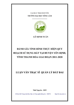 Đánh Giá Quy Hoạch Sử Dụng Đất Tại Huyện Yên Định, Thanh