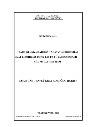 Đánh Giá Kinh Tế Của Hai Giống Lúa Tại Đại Học Thái Nguyên
