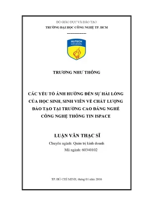 Yếu Tố Ảnh Hưởng Đến Sự Hài Lòng Của Sinh Viên Về Chất