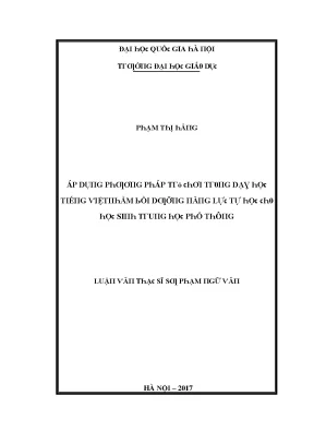 Phương Pháp Trò Chơi Trong Dạy Học Tiếng Việt: Bồi Dưỡng