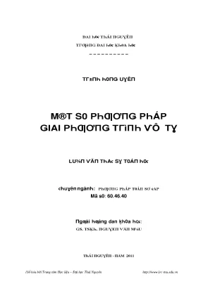 Phương Pháp Giải Phương Trình Vô Tỷ Hiệu Quả