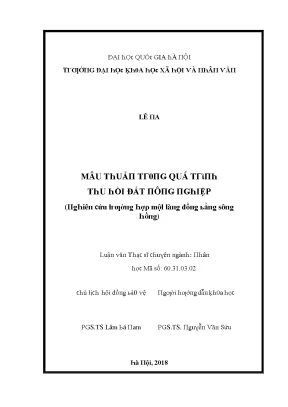 Luận Văn Về Đất Đai Tại Đại Học Quốc Gia Hà Nội