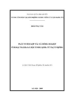 Luận Văn Cao Học Về Kinh Tế Tại Đại Học Quốc Gia Hà Nội