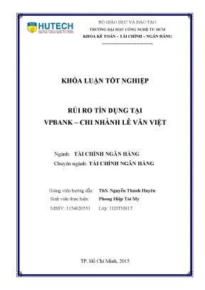 Rủi Ro Tín Dụng Tại VPBank: Phân Tích và Đề Xuất Giải Pháp