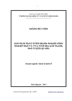 Giải pháp phát triển doanh nghiệp nhỏ và vừa tại Tuyên Quang