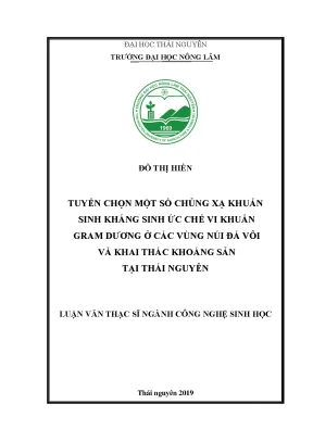 Nghiên Cứu Xạ Khuẩn Sinh Kháng Sinh Ức Chế Vi Khuẩn Gram