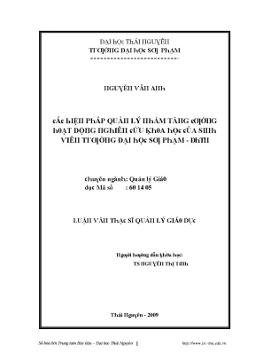 Quản lý hoạt động và tâm lý sinh viên tại Đại học Thái