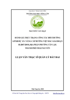 Đánh Giá Công Tác Bồi Thường GPMB Dự Án Nâng Cấp Đường