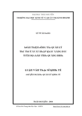 Quản lý thuế xuất khẩu dầu tại Thái Nguyên