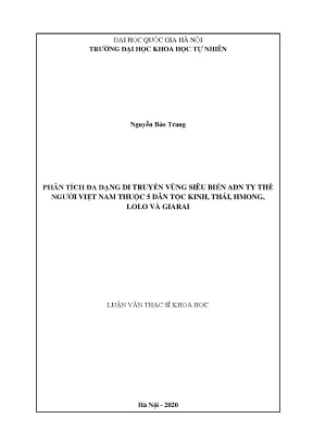 Phân Tích Đa Dạng Di Truyền ADN Ty Thể Người Việt Nam