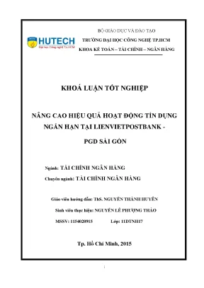 Nâng Cao Hiệu Quả Hoạt Động Tín Dụng Ngắn Hạn Tại