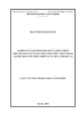 Giải Pháp Bảo Tồn và Phát Triển Các Loài Cây Thực Phẩm