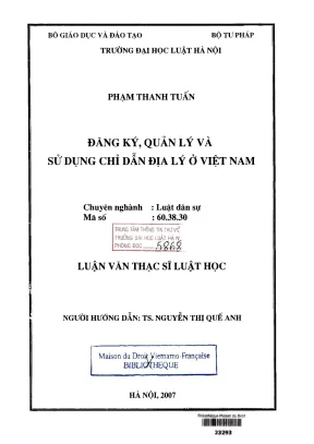 Đăng Ký, Quản Lý và Sử Dụng Chỉ Dẫn Địa Lý Tại Việt Nam