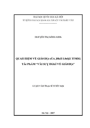 Giáo Dục Theo Quan Niệm Của John Locke Trong Tác Phẩm