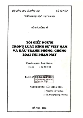 Nghiên Cứu Tội Giết Người Trong Luật Hình Sự Việt Nam: