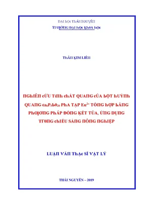 Nghiên Cứu Vật Liệu Huỳnh Quang Eu2+ Từ Đại Học Thái Nguyên