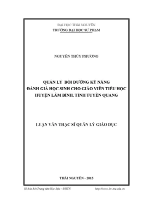 Quản Lý Bồi Dưỡng Kỹ Năng Đánh Giá Học Sinh Cho Giáo