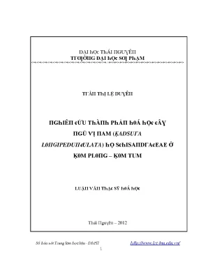 Nghiên cứu thành phần hóa học của cây ngũ vị nam Kadsura