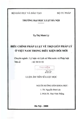 Điều Chỉnh Pháp Luật Về Trợ Giúp Pháp Lý Ở Việt Nam: