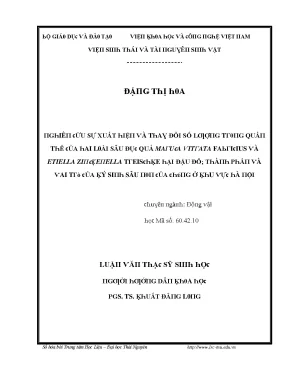 Nghiên cứu về hai loại sâu đậu đỗ: Maruca vitrata và