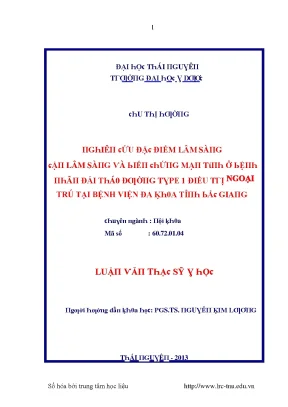 Nghiên cứu về bệnh đái tháo đường và các yếu tố nguy cơ