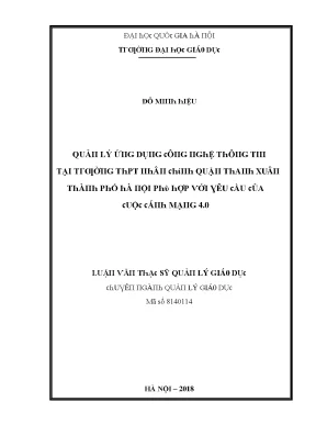 Quản Lý Ứng Dụng Công Nghệ Thông Tin Tại Quận Thanh