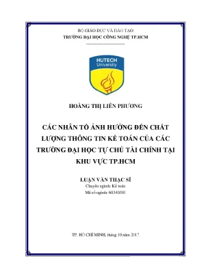 Các Nhân Tố Ảnh Hưởng Đến Chất Lượng Thông Tin Kế Toán 