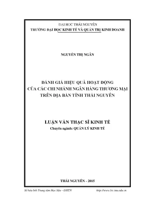 Đánh Giá Hiệu Quả Hoạt Động Ngân Hàng Thương Mại Tại