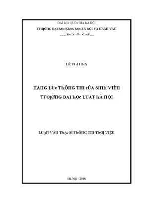 Năng Lực Thông Tin Của Sinh Viên Trường Đại Học Luật Hà Nội