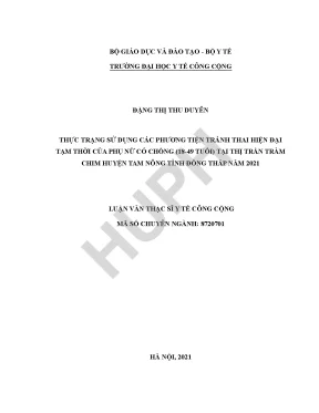 Thực trạng sử dụng phương tiện tránh thai hiện đại của