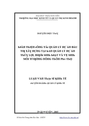Cải thiện quản lý dự án đầu tư xây dựng tại Phú Thọ