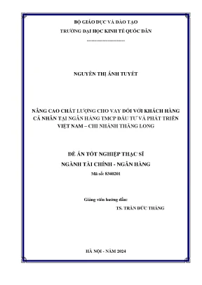 Nâng Cao Chất Lượng Cho Vay Khách Hàng Cá Nhân Tại Ngân