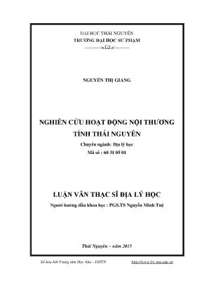 Nghiên cứu hoạt động nội thương tỉnh Thái Nguyên: Thực 