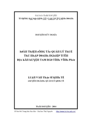 Quản lý thuế thu nhập doanh nghiệp tại Đại học Thái Nguyên