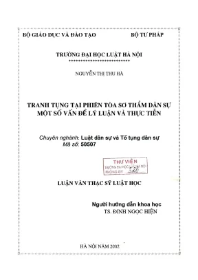 Nghiên Cứu Về Tranh Tụng Trong Tố Tụng Dân Sự Tại Tòa Án