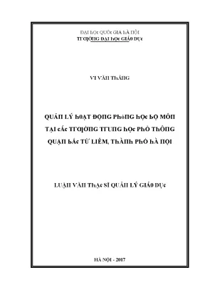 Quản lý hoạt động tại Đại học Giáo dục Hà Nội