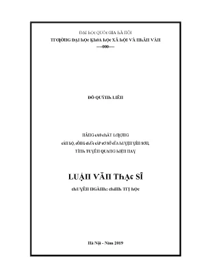 Luận Văn Cao Học Về Nghiên Cứu Xã Hội Tại Đại Học Quốc 