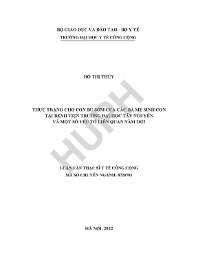 Thực Trạng Cho Trẻ Bú Sớm Tại Bệnh Viện Đại Học Tây