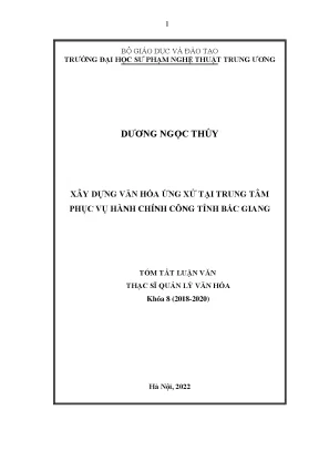 Xây Dựng Văn Hóa Ứng Xử Tại Trung Tâm Phục Vụ Hành Chính