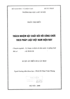 Trách Nhiệm Vật Chất Đối Với Công Chức Theo Pháp Luật 