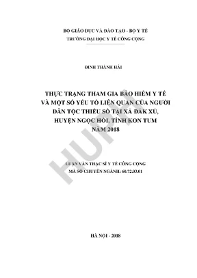 Thực Trạng Tham Gia Bảo Hiểm Y Tế Của Người Dân Tộc 