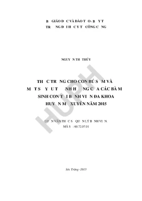 Nghiên Cứu Về Thực Trạng Cho Con Bú Sớm Tại Bệnh Viện Đa